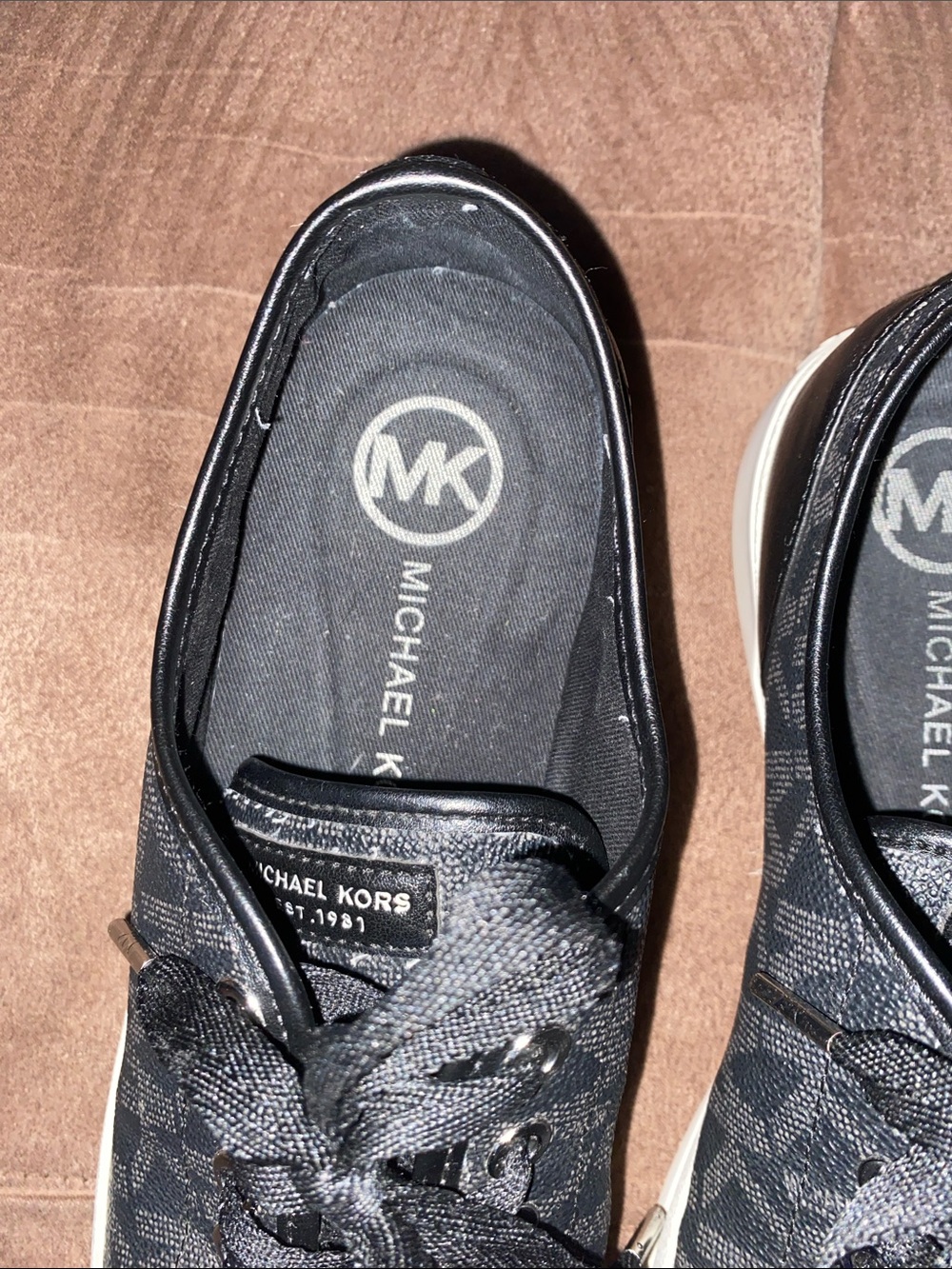 Michael Kors Black Low-Top MK Logo Sneakers - Picture 6 of 12
